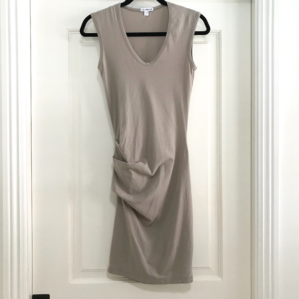 James Perse Form Fitting Dress with Rouched Side